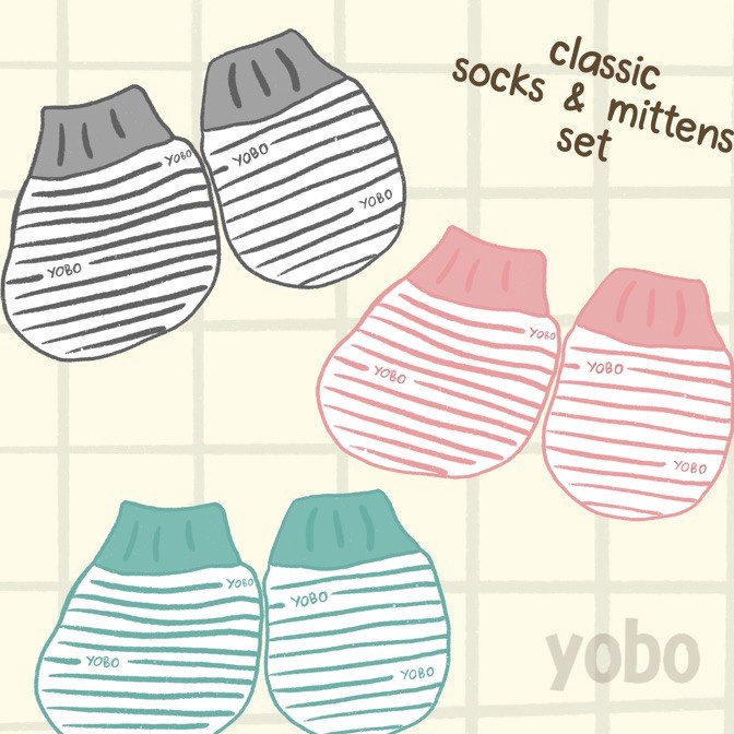 Bonuskan YOBO Baby Accessories  TOPI SARUNG TANGAN KAKI BAYI STK YOBO