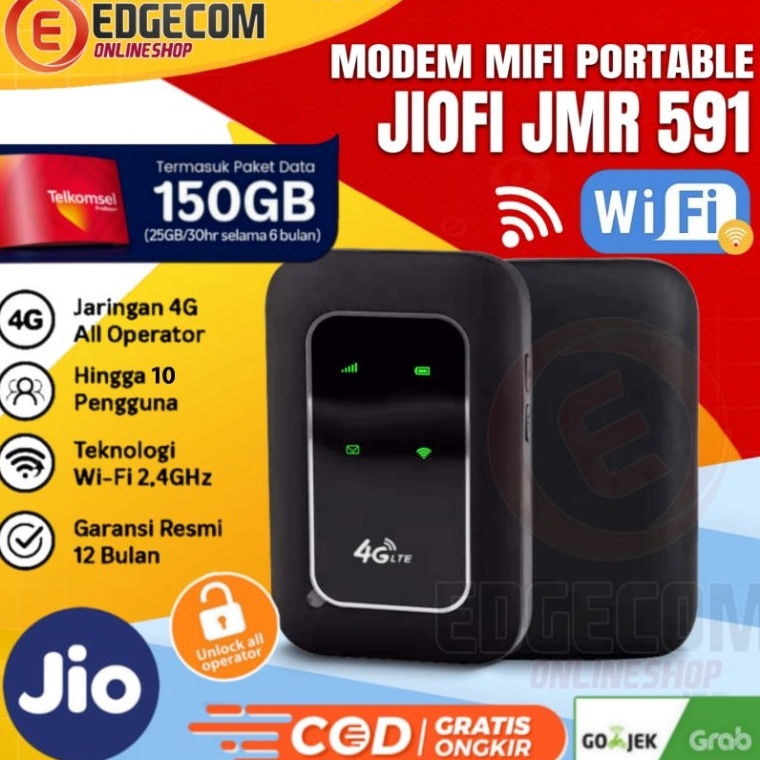 Mifi Modem JIO JMR591 Telkomsel 4G LTE 15GB UNLOCK All Operator GSM d C7G8