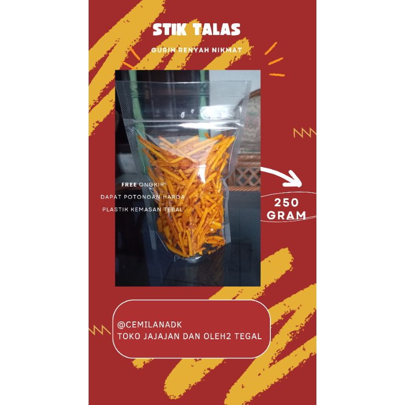 

keripik talas 250g/stik talas asin gurih/rasa paling enak