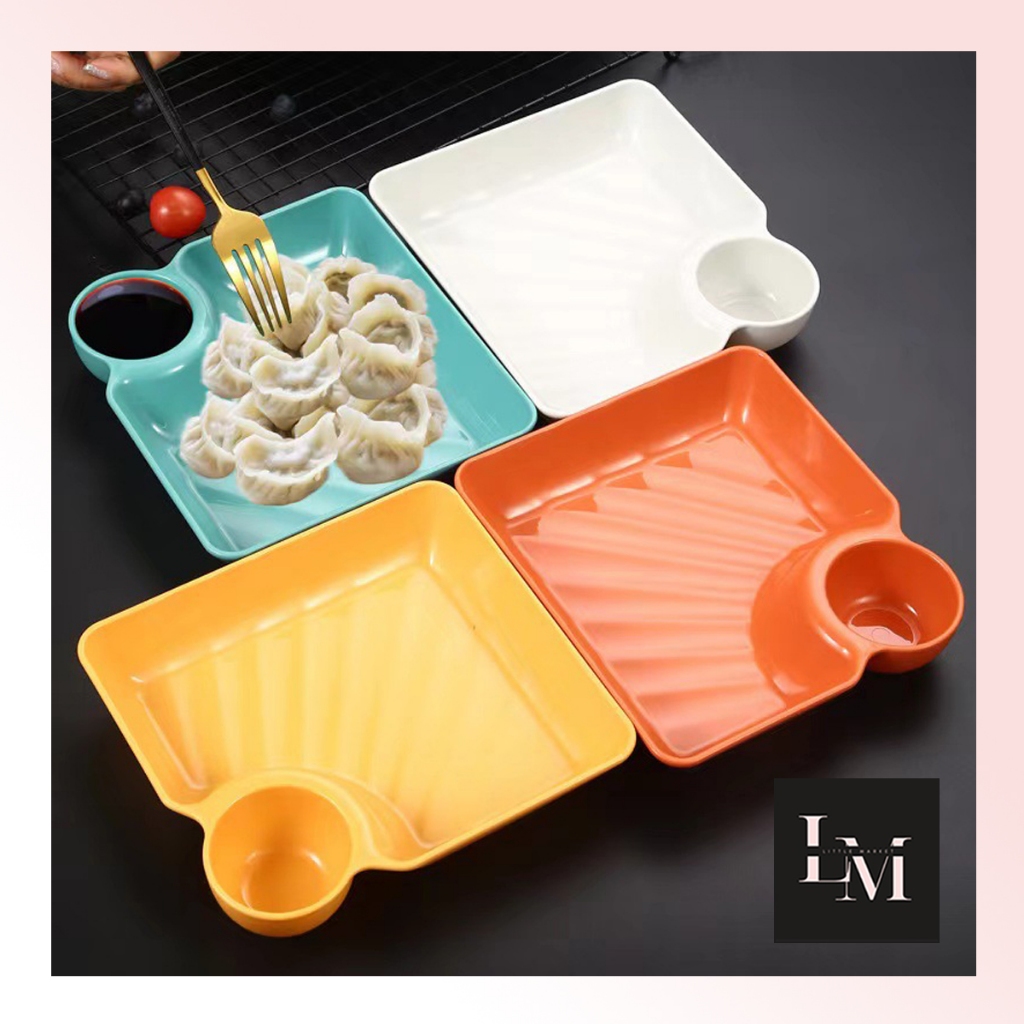 LM Piring Saji Wadah Snack Piring Snack Square Bahan Plastik