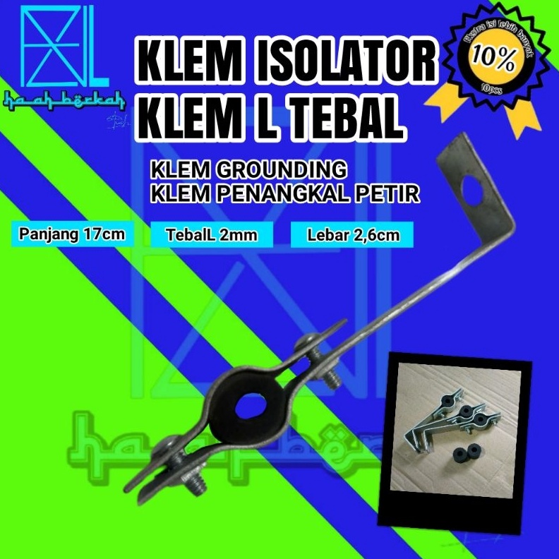 Klem L BC Isolator Isi 1pcs Klem Kabel Penangkal Anti Petir Grounding Rod Clamp Rod Grounding Clam G