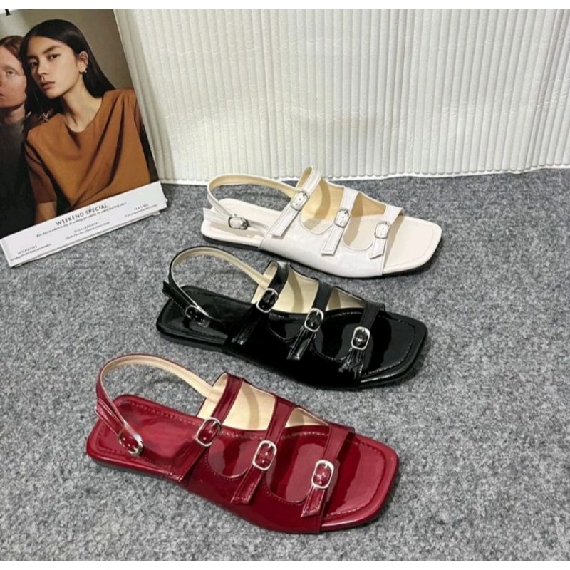 Jessie Leony Sandal Selop Wanita Silang X Empuk Import Korea