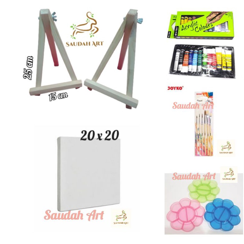 

MAKSIMAL Paket Lukis Lengkap kanvas 2x2kuaspaletcat akrilikeasel 2x3