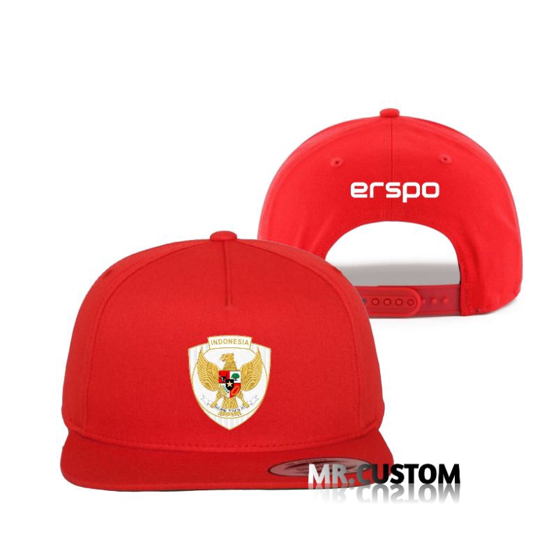 Topi Snapback Premium Timnas Indonesia - Topi Baseball Indonesia - Topi Trucker Suporter Indonesia