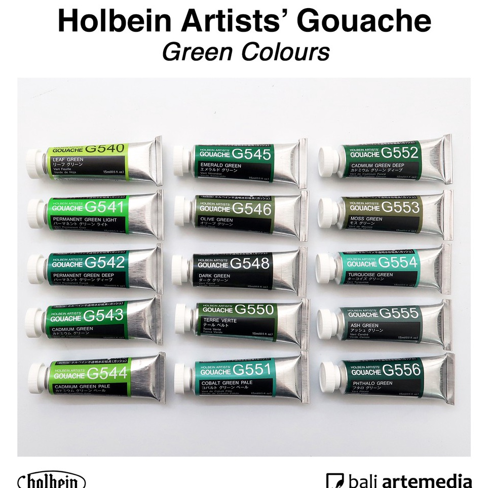 

Holbein Artists GREEN Gouache Paint 15ml h X3N8