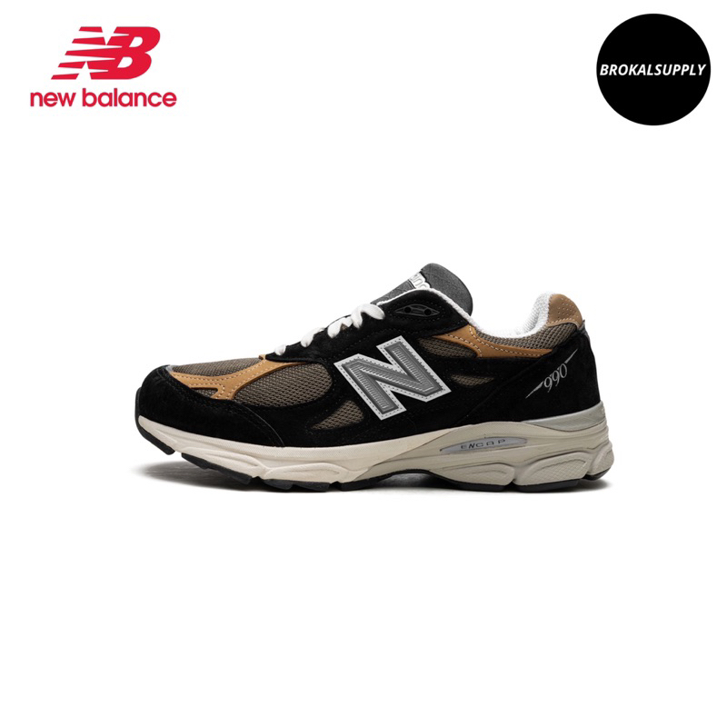 (BRKL) Sepatu Pria NB New Balance 990V3 Black Tan ‘Made In USA’