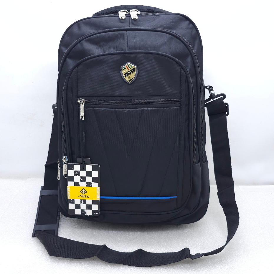 Tas Alto DUA FUNGSI 18 INCHI / Ransel Laptop Palo Alto 18 Inchi 4 Ruang 2 Fungsi Kain Kanvas Tebal M