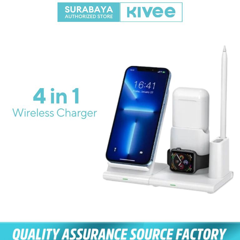 KODE F17R Kivee SBY Magnetic Wireless Charger 4in1 Stand Fast Charging Desktop Night Light For 15W C