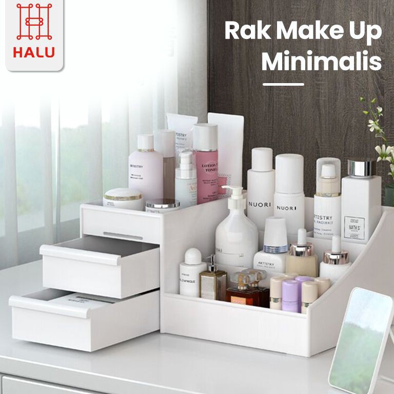 KODE J76B Halu Rak Kosmetik Mini Cosmetic Storage Mini Tempat Make Up Kotak Skincare HRM322