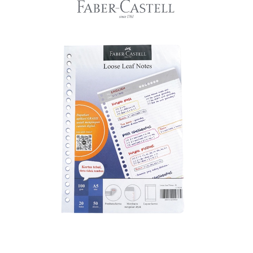 

Super FaberCastell Kertas Loose Leaf Digital A5 Isi File 5lmbr Garis Biasa