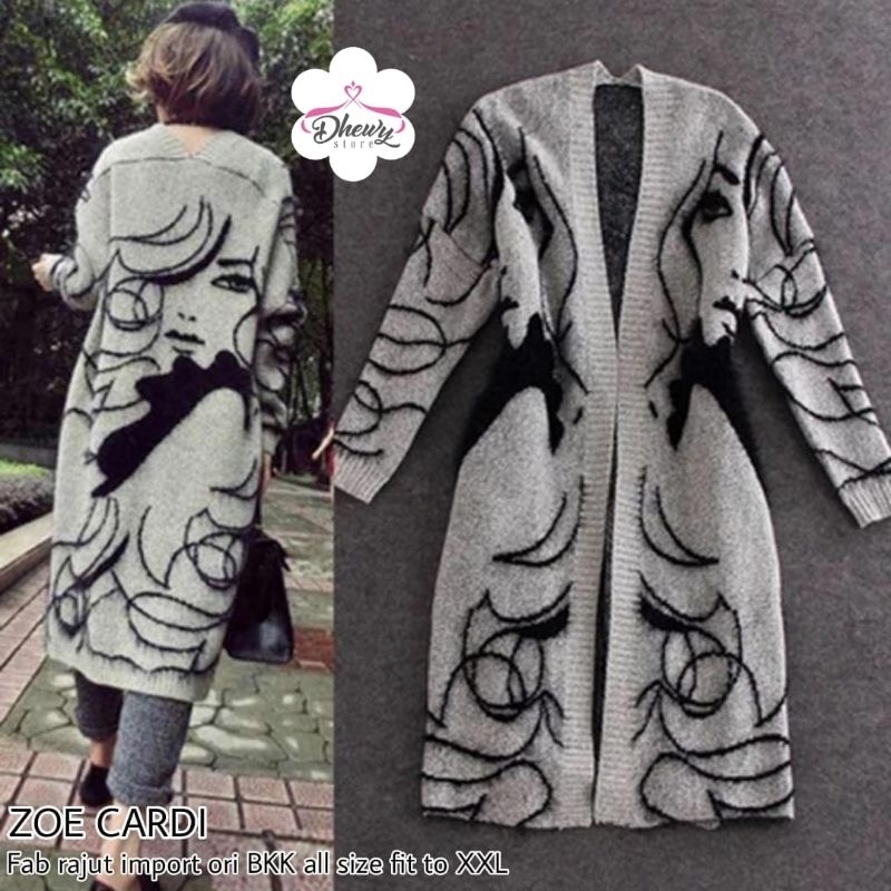 CARDIGAN RAJUT TUNIK JUMBO/CLEO/CARDIGAN LONG TUNIK KNIT RAJUT IMPORT JUMBO ALL SIZE FIT XXL