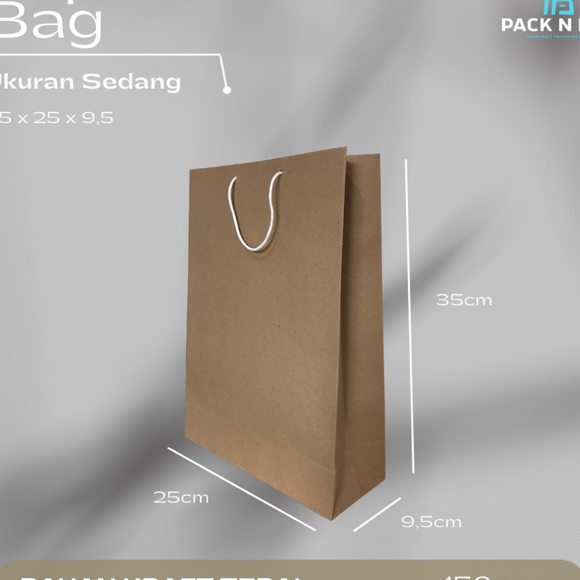 

HJ6 Paperbag ukuran 25x35 kraft bahan tebal isi 12pcs