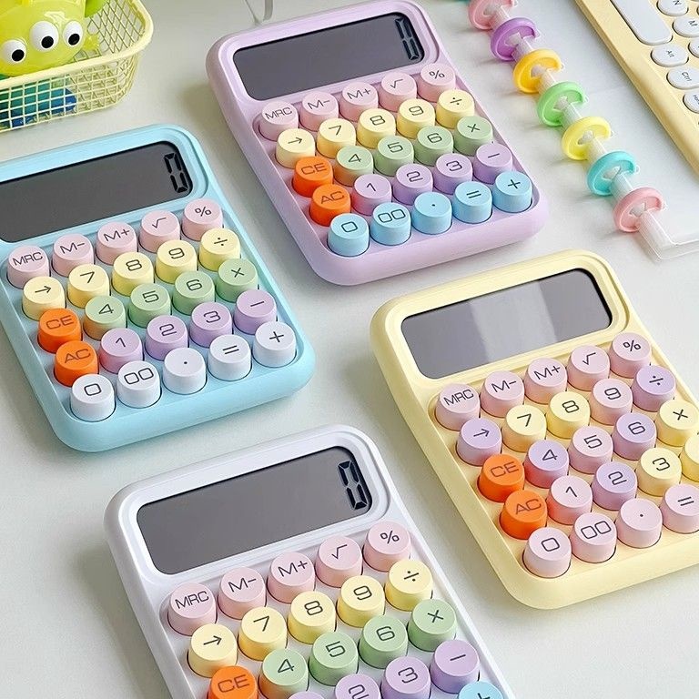 

kalkulator korea dopamin warna pastel lucu 12 digit tombol mekanik kalkulator kawaii sekolah kantor peralatan alat tulis kantor pink kuning biru kawai hadiah cewek saku kue meja kecil mini portable f A7I5
