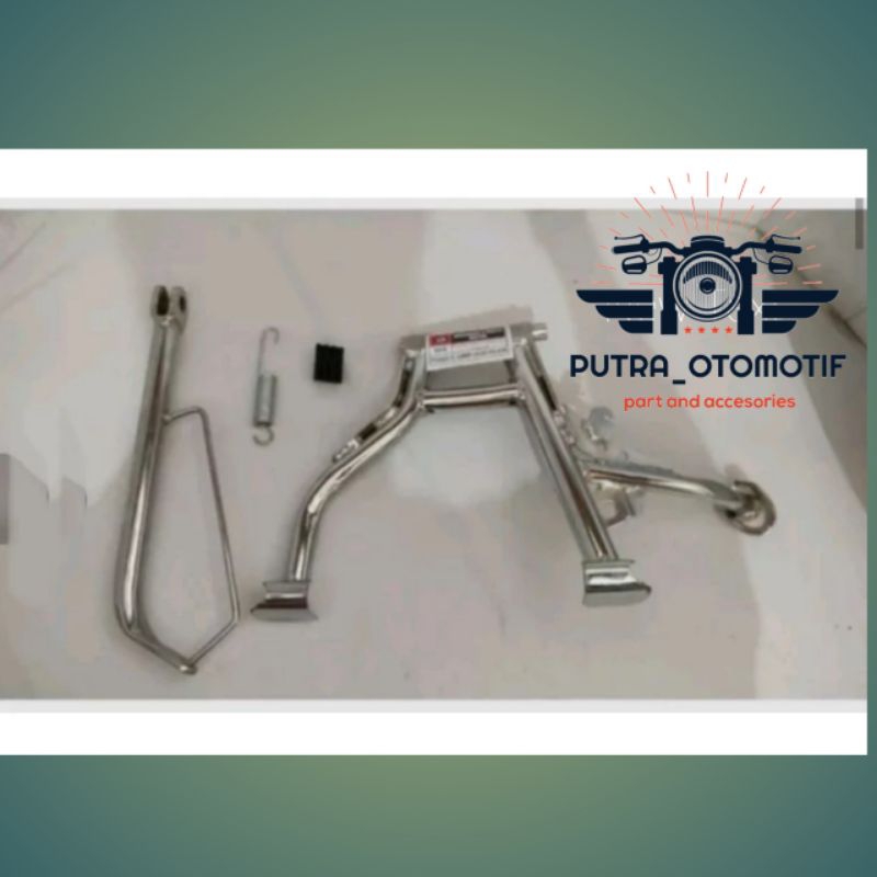 Standar 2 Jagang Tengah Standar Samping Crome Jagang samping Motor Honda Beat Old Lama karbu / Jagan