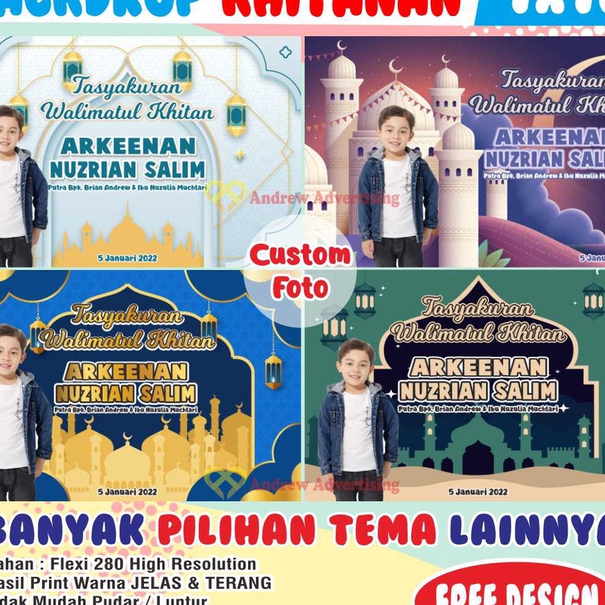 KF7 Spanduk  Banner  Backdrop Custom Khitanan Sunatan
