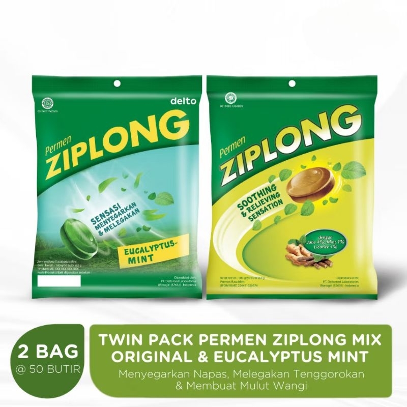 

Permen Ziplong Eucalyptus & Ziplong Jahe Permen Pelega Tenggorokan