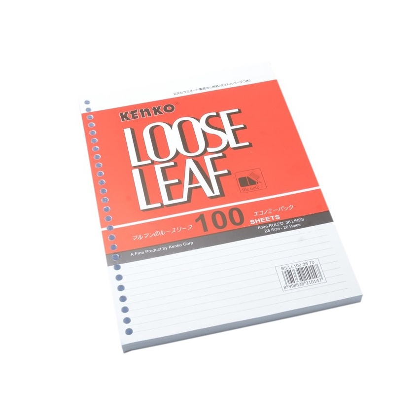 

Cashback Loose Leaf B5 26 LUBANG Kenko isi 1 Lembar