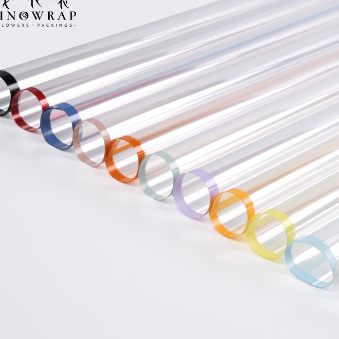 

HJ6 2 Lembar Flower Wrapping Varian List Bening Paper Florist Kertas Buket Bunga Cellophane Premium Quality Merek Sinowrap GRADE A