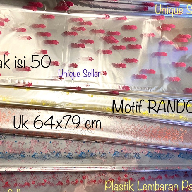 

Eksklusif Plastik Kado Kaca Bening MOTIF 64x79 cm isi 5 Lembar Plastik Parcel Bening Motif Lembaran Kertas Kado Kaca MOTIF