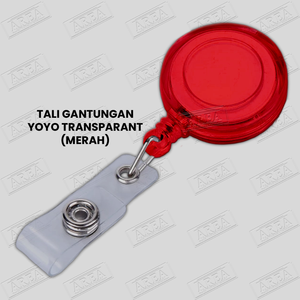 

Tali Gantungan ID Card Yoyo Merah (Transparant Color)/Gantungan Kartu ID Card/Klip Kartu ID Card