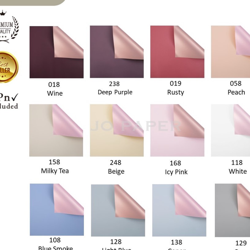 

HJ6 2 LEMBAR Flower Wrapping Paper Bi Color Rose Gold Cellophane Kertas Bunga Korea