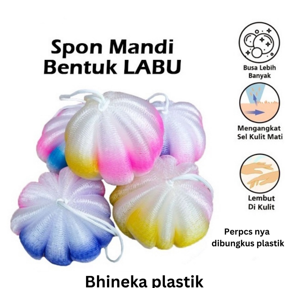 BONANZA Spon Mandi BulatSpon Bentuk Labu Sponge Mandi Bath Sponge Shower Puff Spons Badan Pengangkat