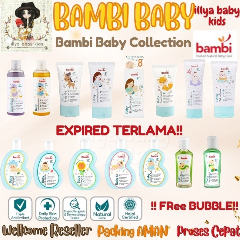 

SERBA SERBI Bambi Compact Powder Bedak Diaper Cream Telon Shampoo Hair Lotion Gel Oil Minyak Kayu Putih Cologne