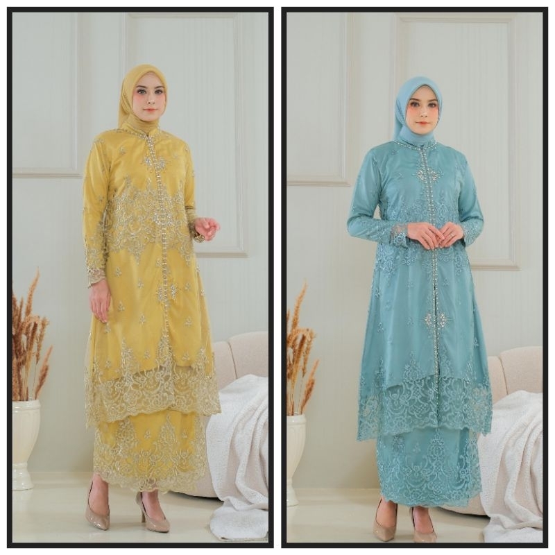 stelan kebaya tunik nurbaya / kebaya modern / kebaya Melayu / kebaya wisuda / kebaya busui / kebaya 