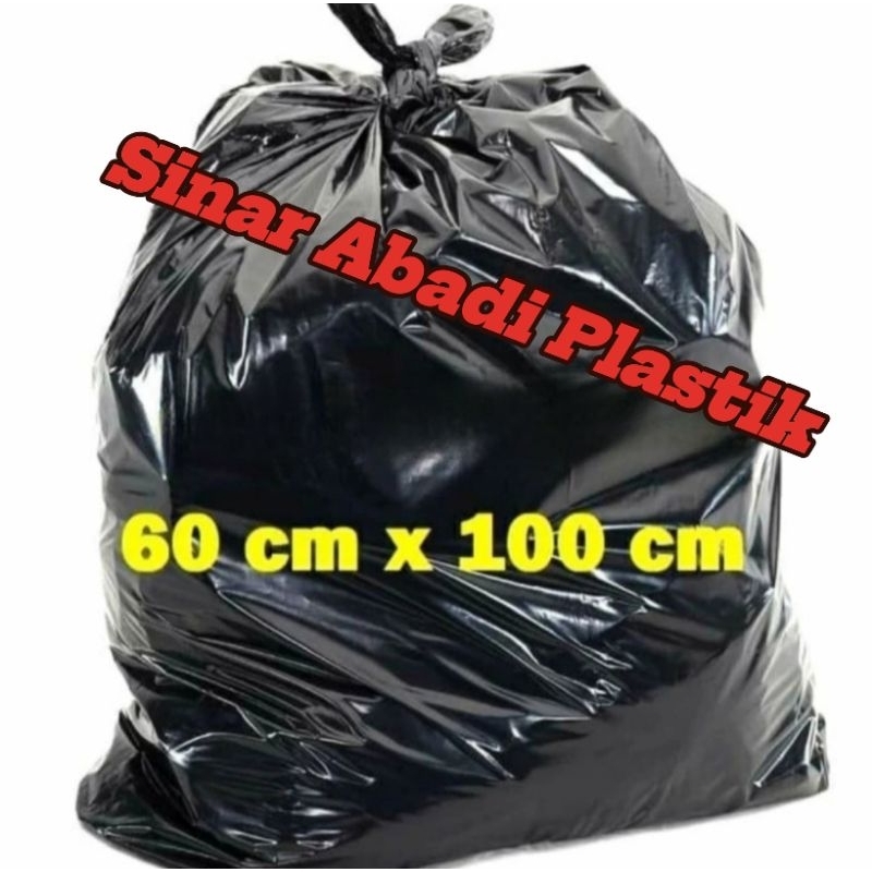 Kantong Plastik Sampah 60 x 100 / TRASH BAG / Kantong Sampah HDPE Warna hitam UK 60x100