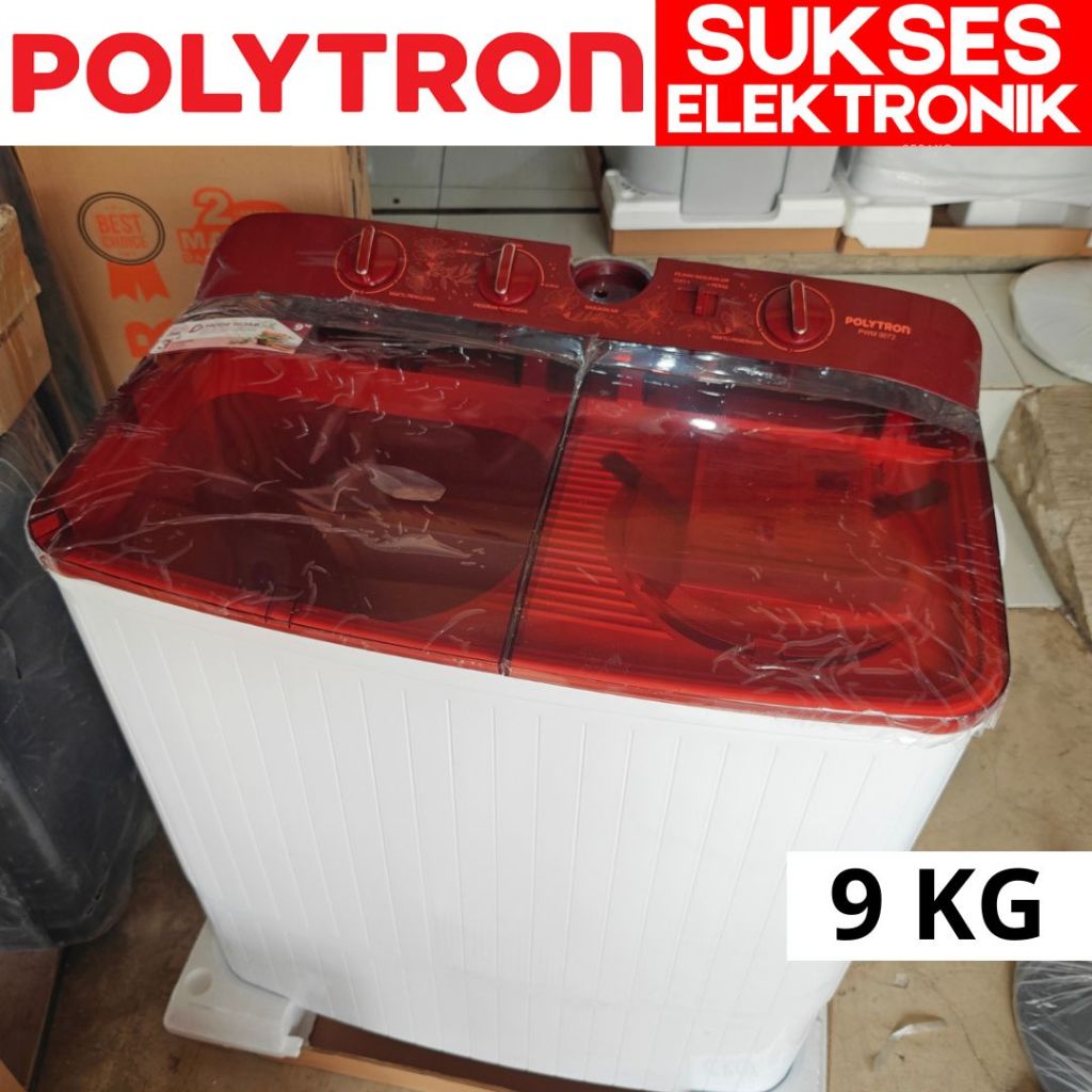 MESIN CUCI POLYTRON 9 KG 2 TABUNG PWM-9072 / WASH MACHINE 9KG KILO
