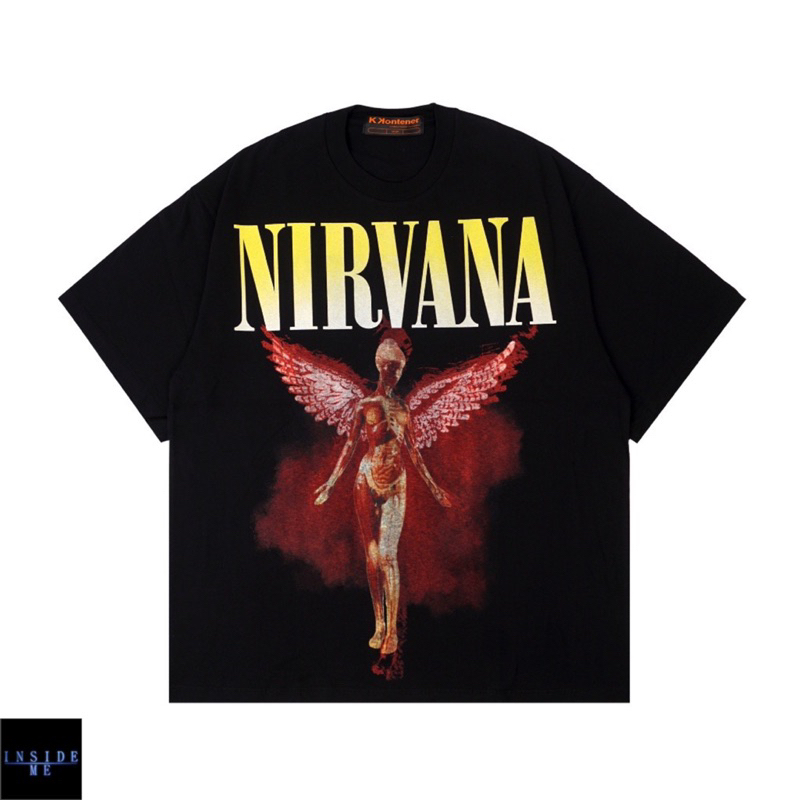 KAOS BAJU VINTAGE OVERSIZE NIRVANA IN UTERO TOUR FULLPRINT LIMITED STOCK