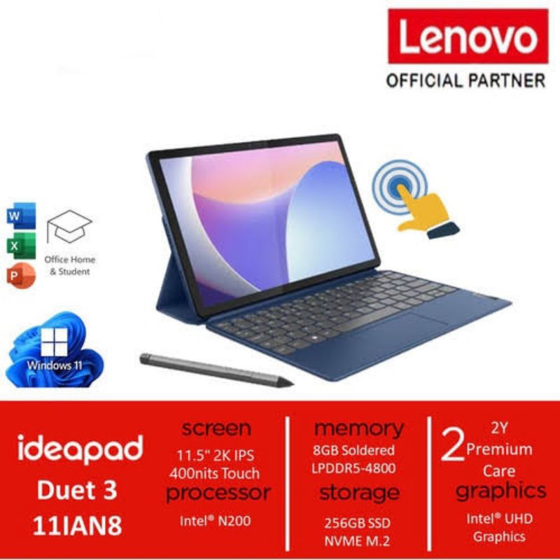 Lenovo IdeaPad Duet 3 3i 11IAN8 2XID Intel N200 8GB SSD 256G Win11 OHS
