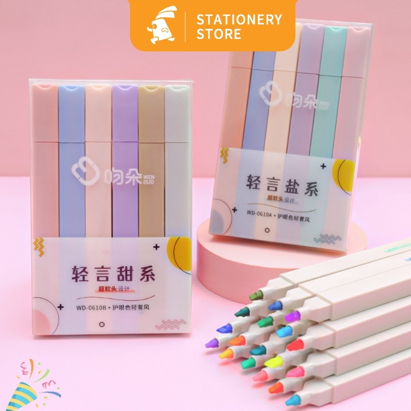 

Stabillo Highliter set/6pcs stabillo warna Multicolor pena stabilo highlighter pastel-Rabbit Stationery