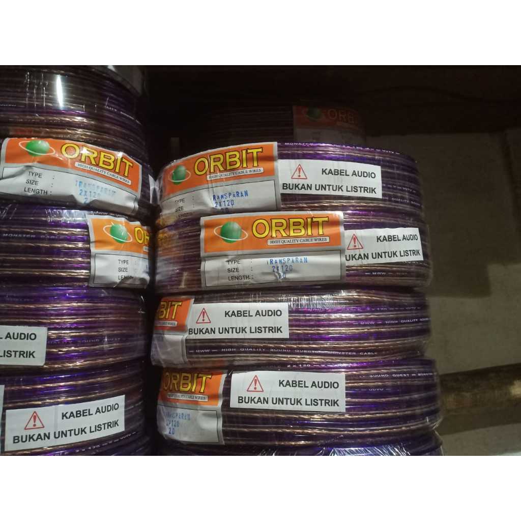 KABEL LISTRIK TRANSPARAN KABEL SERABUT PER ROL 100 yard