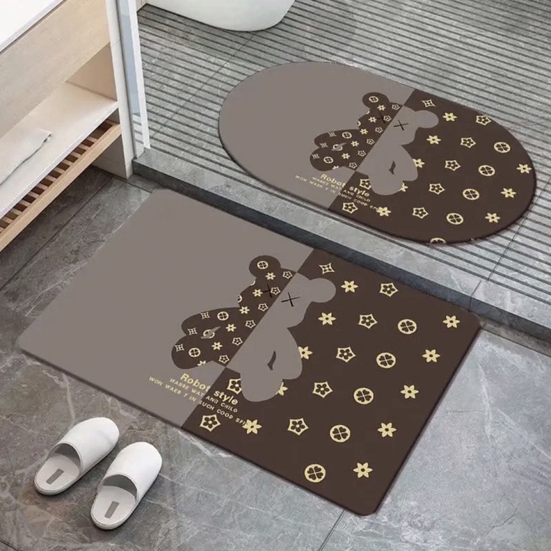 LIMIT Anti Slip Keset Kamar mandi Kaki Diatomite Keset gulung soft Diatomite Mat