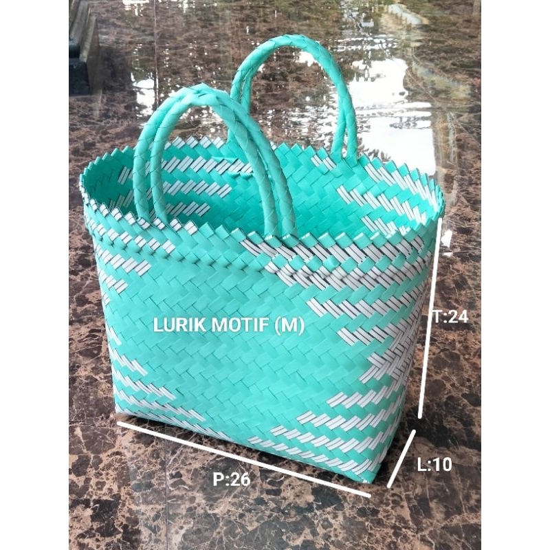 Tas Anyaman Plastik Lurik (M)/Tas Parchell/Tas sembako