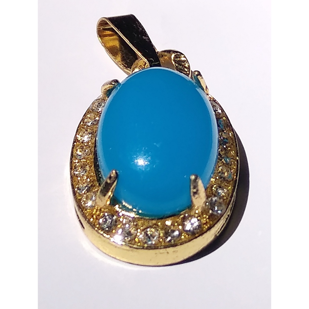 liontin batu akik warna biru elegan