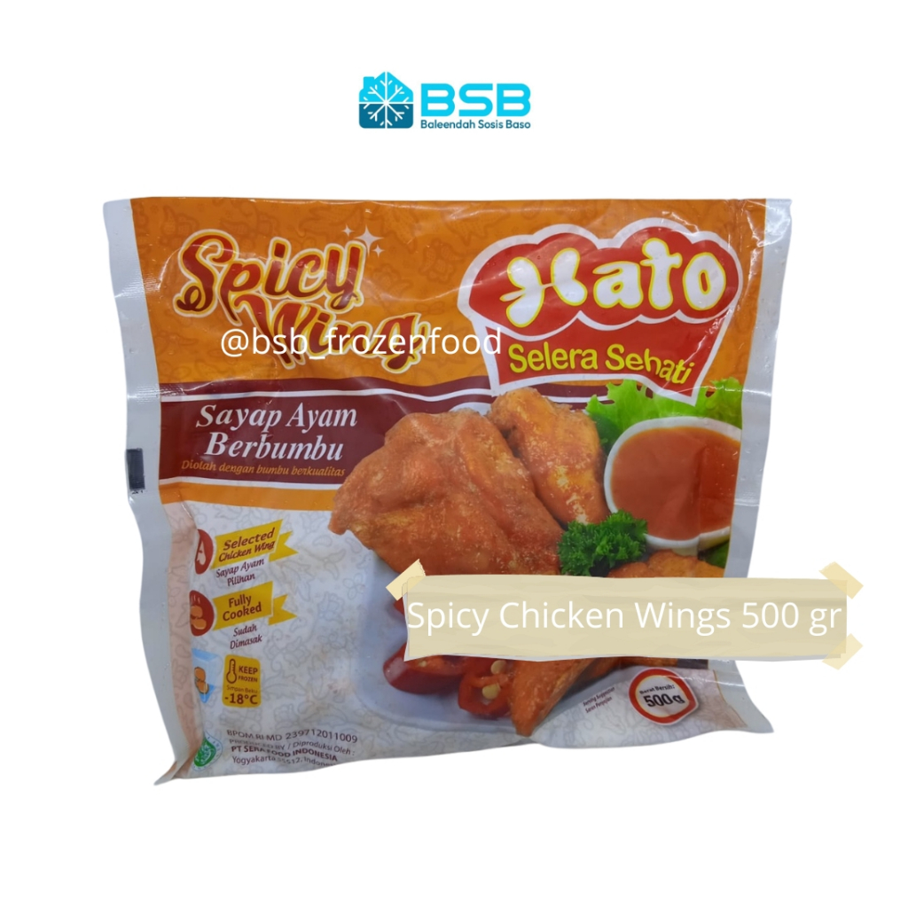 

Hato Nugget Spicy Wings 500 gr / Olahan Ayam Bumbu Pedas 500gram