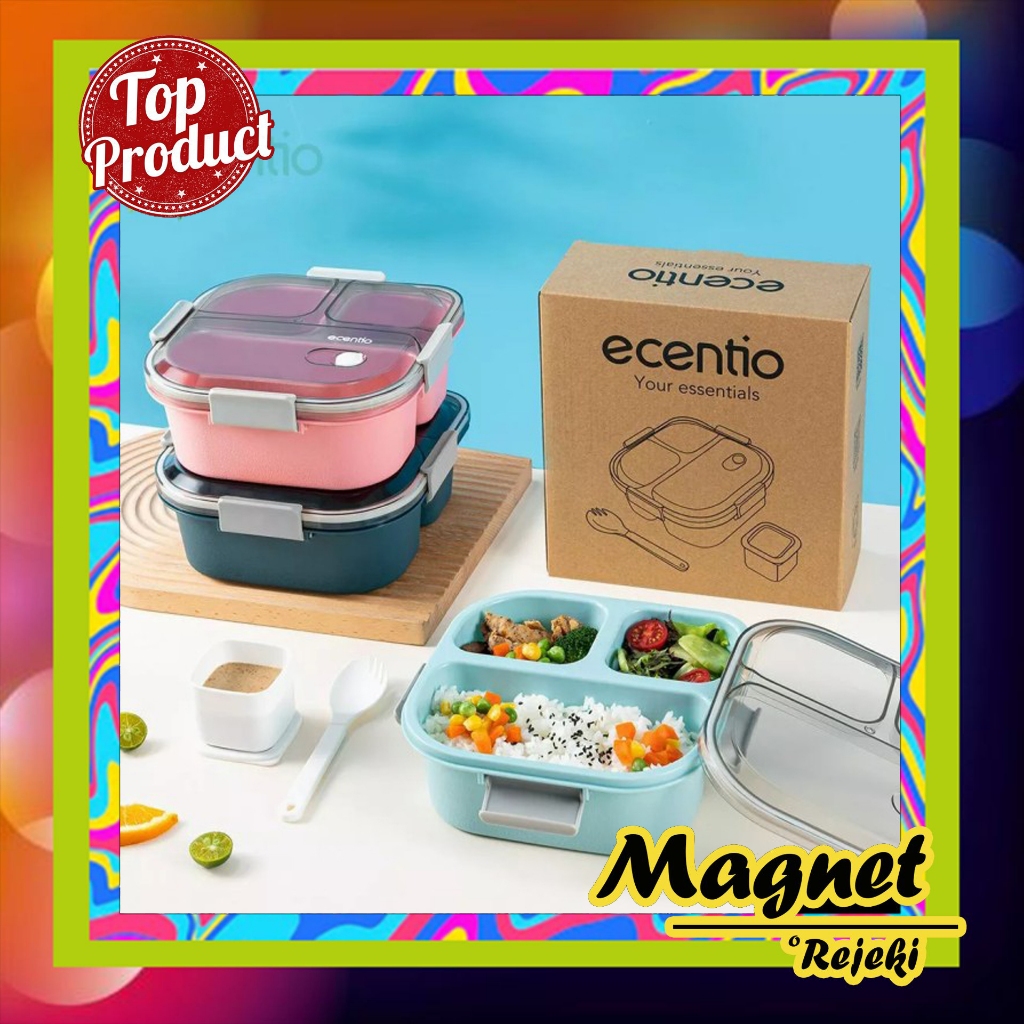 Kotak Makan 3 Grid - Lunch Box Ecentio 3 Grid