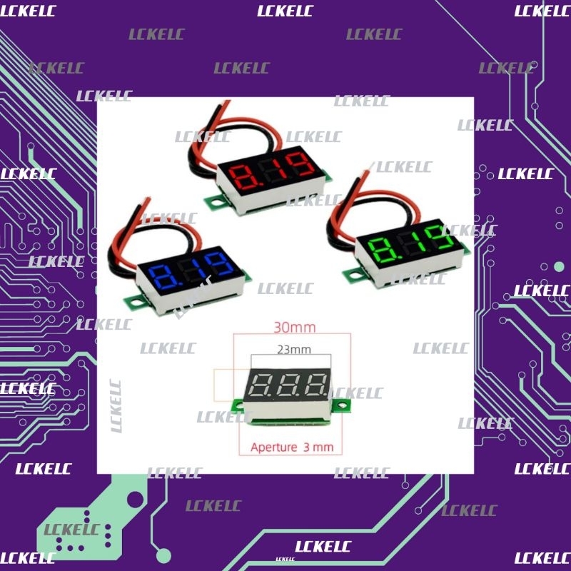 VOLTMETER DIGITAL DC 0-100V 0,28" 3 KABEL