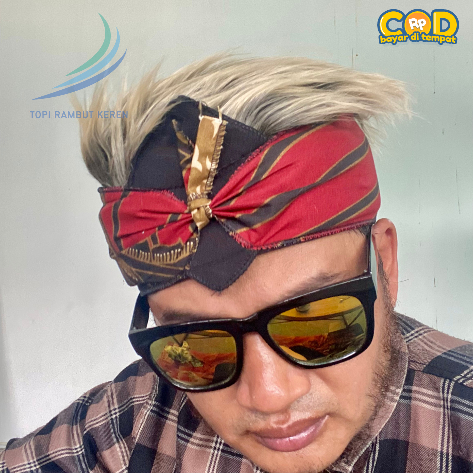 Topi Rambut Palsu Udeng Peci Sunda | Ikat Kepala Totopong Sunda | Topi Batik , Blangkon Sunda , Cosp