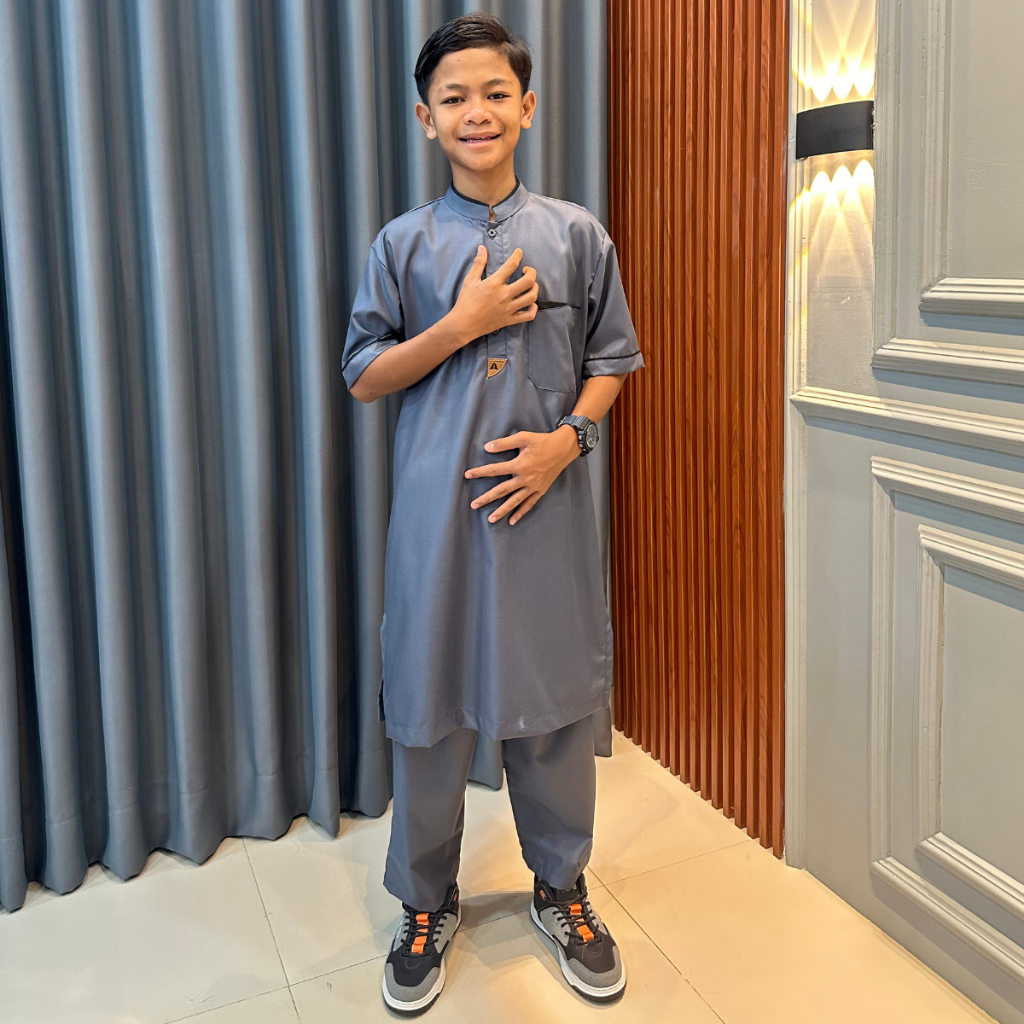 JUBAH ANAK AQSO SPUN POLY BAJU KURTA ANAK LAKI LAKI  SETELAN KOKO ANAK LAKI