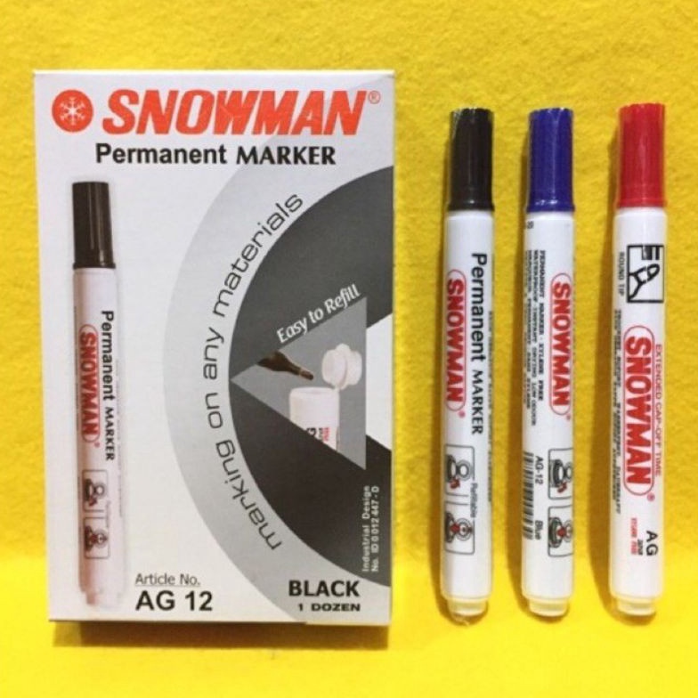 

DISKON BESAR Spidol Permanent Marker Snowman AG12 Harga Satuan