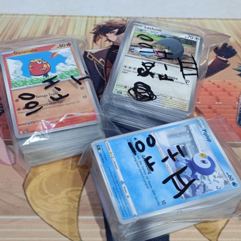 300 pc kartu Pokemon Ori TCG Indonesia gambar beda semua