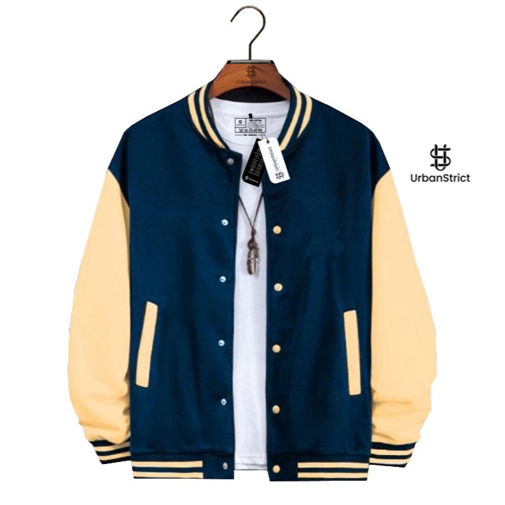 Urbanstrict - Varsity Baseball Jacket Unisex Navy Cream