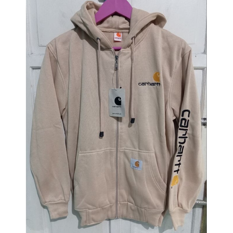 Jaket Hoodie Carhatt Cream