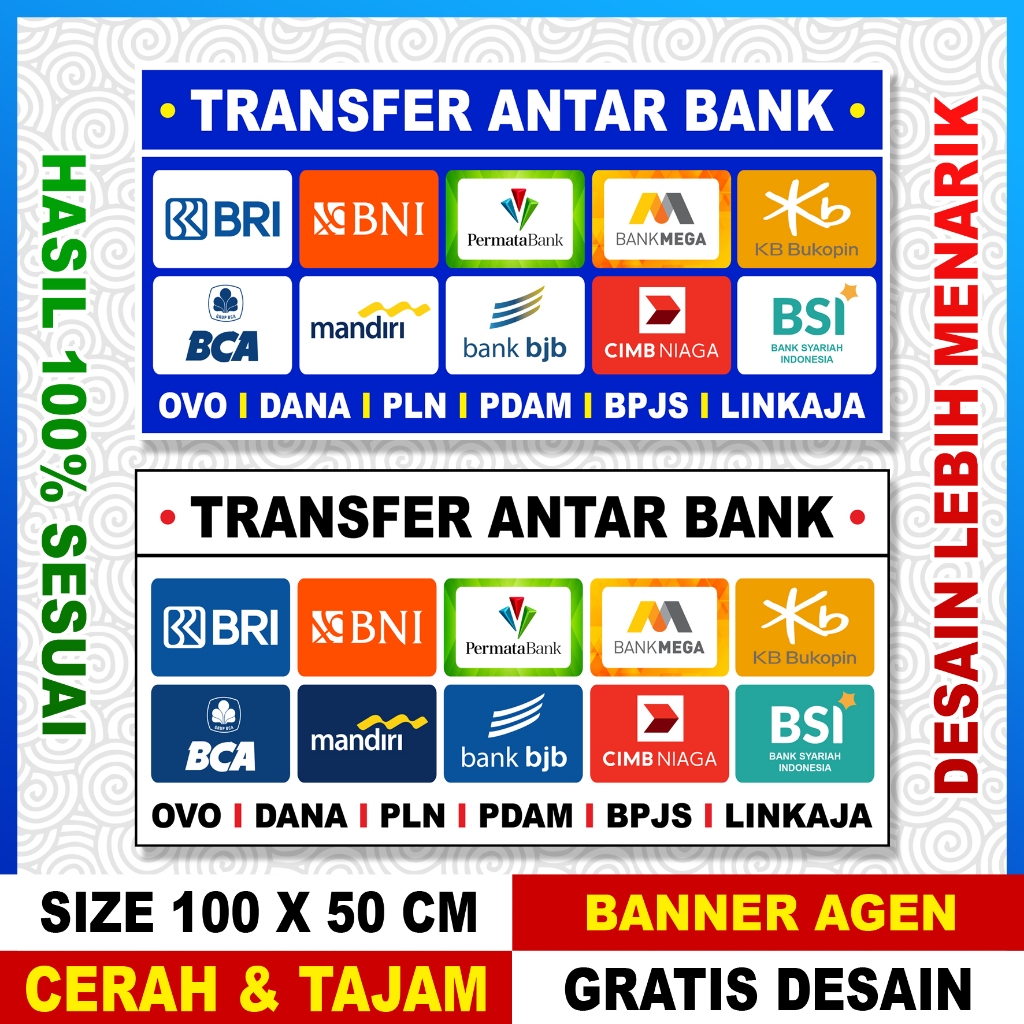 [ TERMURAH ] BANNER SPANDUK BACKDROP AGEN MANDIRI BRI BNI BRILINK ATM BERSAMA