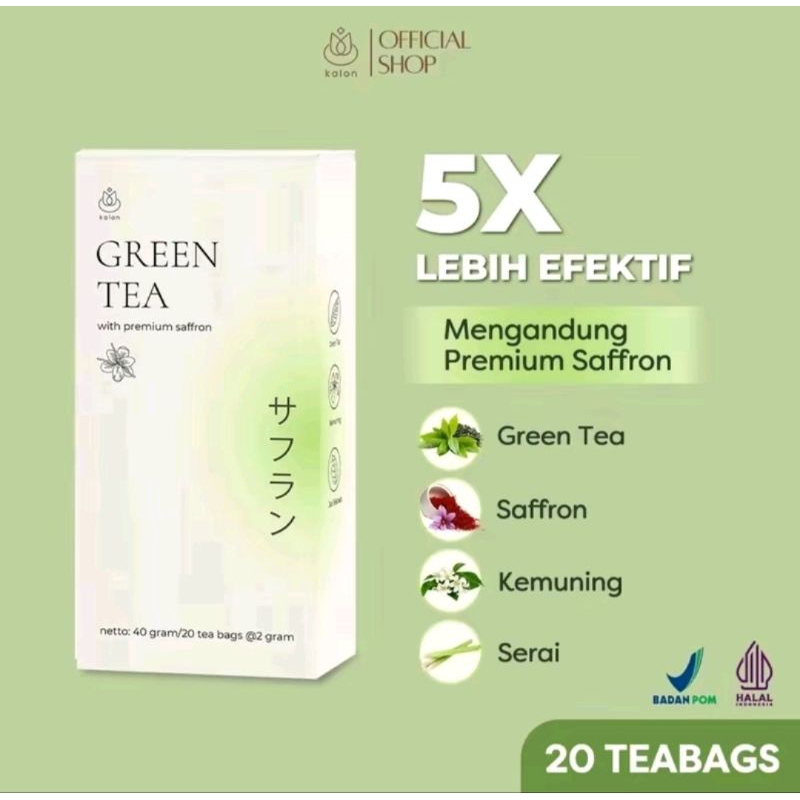 

Kalon Teh Hijau Premium Saffron Greentea | Minuman Teh Hijau | Pelangsing Diet Detoks |Pelangsing Herbal |Teh Hijau Penurun Badan