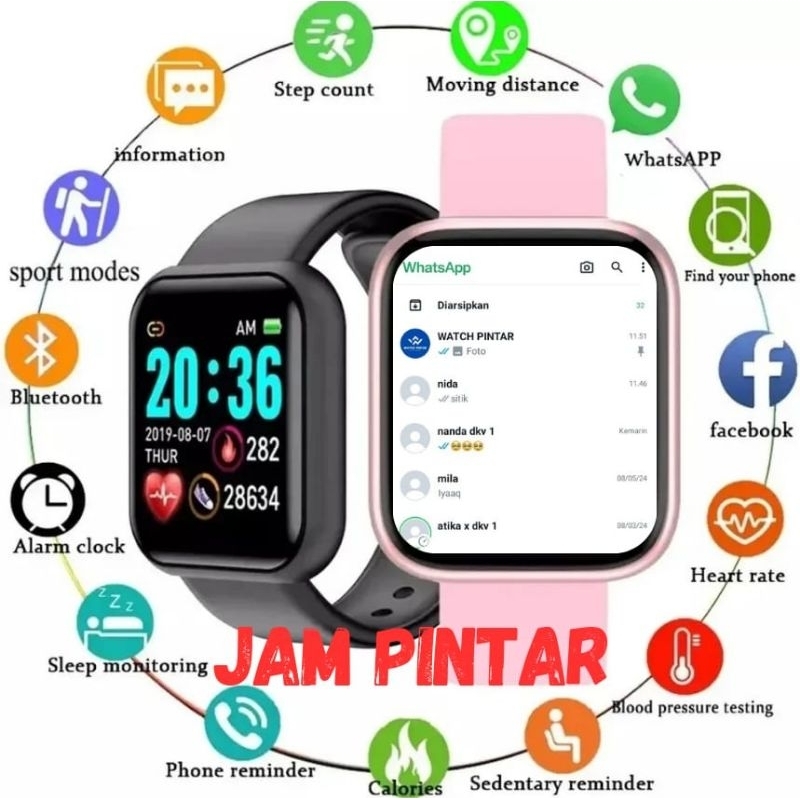 SMARTWATCH ANDROID 4g IP67 Y68 JAM TANGAN PINTAR ANTI AIR PRIA Wanita WHATSAPP
