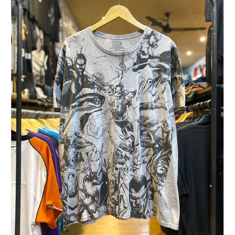 Kaos Marvel Avengers Full Team Aop Ovp Full Print Hulk Spiderman Iron Man Captain America Usa Mad En